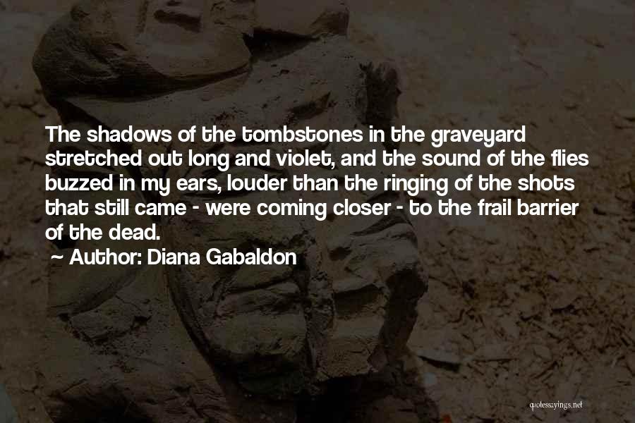 Diana Gabaldon Quotes: The Shadows Of The Tombstones In The Graveyard Stretched Out Long And Violet, And The Sound Of The Flies Buzzed