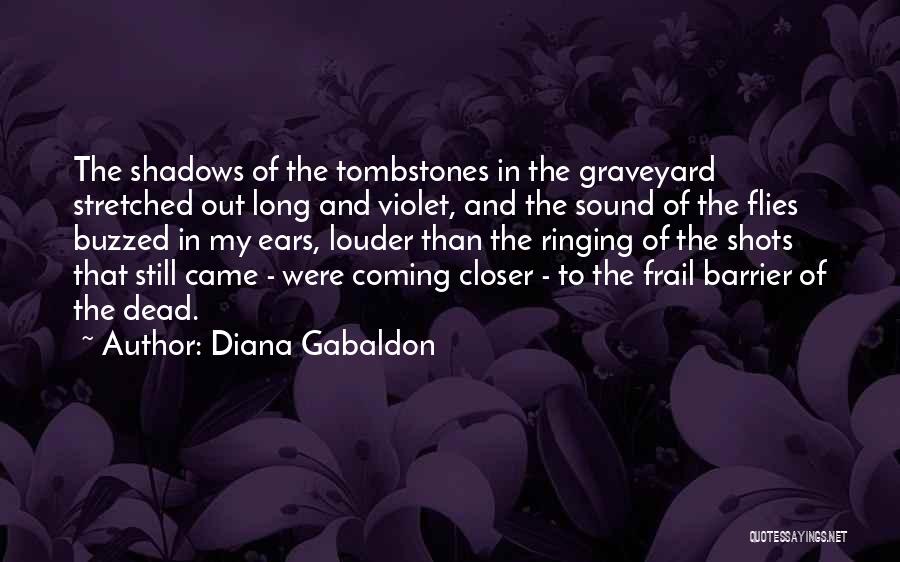 Diana Gabaldon Quotes: The Shadows Of The Tombstones In The Graveyard Stretched Out Long And Violet, And The Sound Of The Flies Buzzed