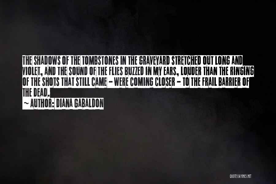 Diana Gabaldon Quotes: The Shadows Of The Tombstones In The Graveyard Stretched Out Long And Violet, And The Sound Of The Flies Buzzed