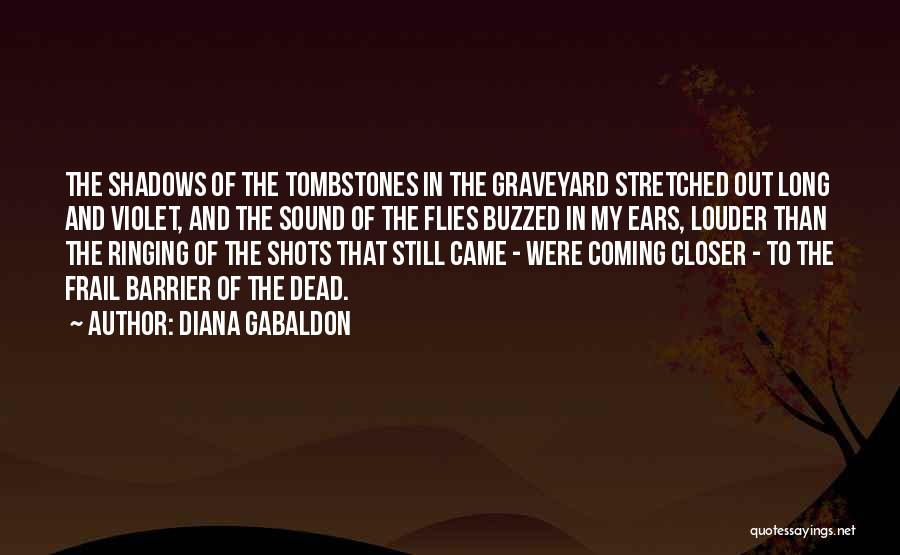 Diana Gabaldon Quotes: The Shadows Of The Tombstones In The Graveyard Stretched Out Long And Violet, And The Sound Of The Flies Buzzed