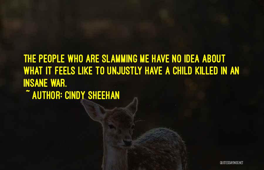 Cindy Sheehan Quotes: The People Who Are Slamming Me Have No Idea About What It Feels Like To Unjustly Have A Child Killed