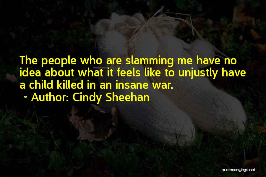 Cindy Sheehan Quotes: The People Who Are Slamming Me Have No Idea About What It Feels Like To Unjustly Have A Child Killed
