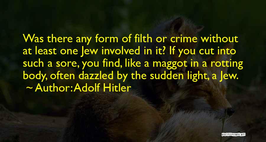 Adolf Hitler Quotes: Was There Any Form Of Filth Or Crime Without At Least One Jew Involved In It? If You Cut Into