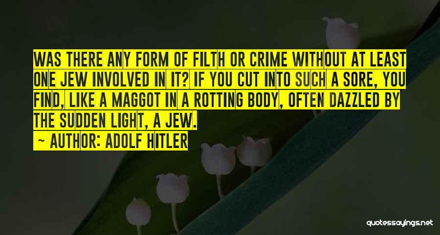 Adolf Hitler Quotes: Was There Any Form Of Filth Or Crime Without At Least One Jew Involved In It? If You Cut Into