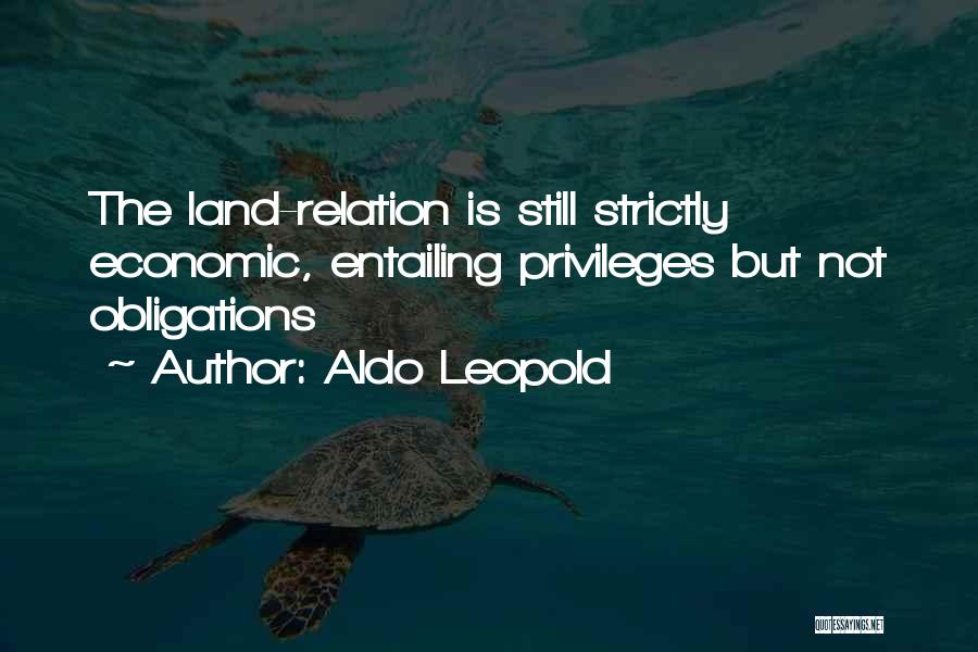 Aldo Leopold Quotes: The Land-relation Is Still Strictly Economic, Entailing Privileges But Not Obligations