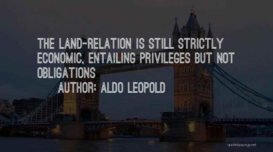 Aldo Leopold Quotes: The Land-relation Is Still Strictly Economic, Entailing Privileges But Not Obligations