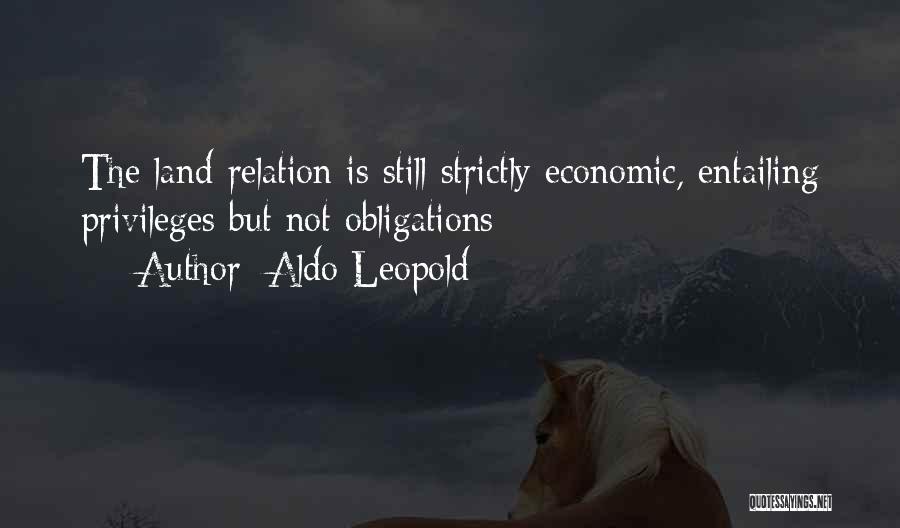 Aldo Leopold Quotes: The Land-relation Is Still Strictly Economic, Entailing Privileges But Not Obligations