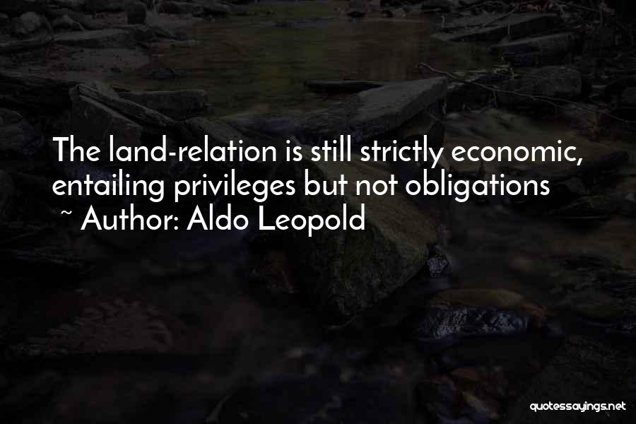 Aldo Leopold Quotes: The Land-relation Is Still Strictly Economic, Entailing Privileges But Not Obligations