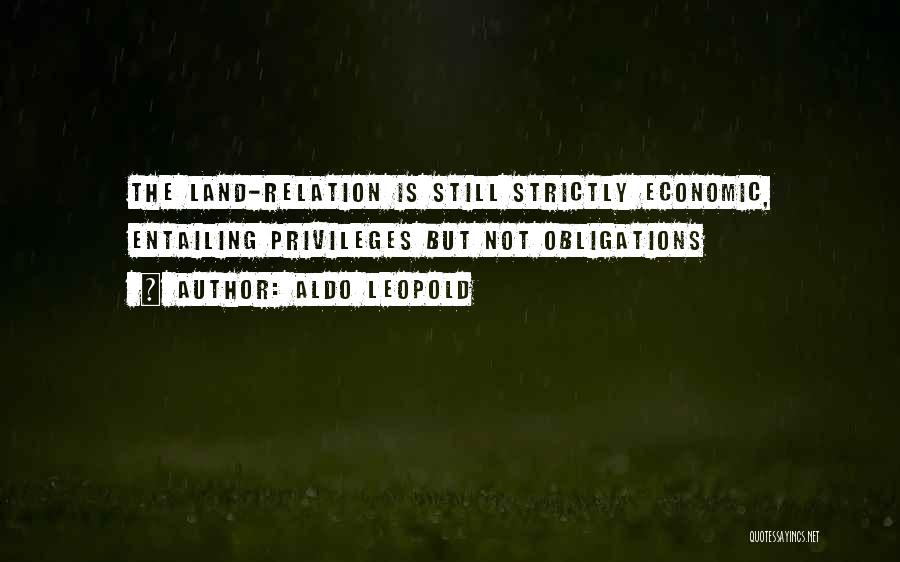 Aldo Leopold Quotes: The Land-relation Is Still Strictly Economic, Entailing Privileges But Not Obligations