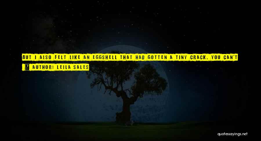 Leila Sales Quotes: But I Also Felt Like An Eggshell That Had Gotten A Tiny Crack. You Can't Repair Something Like That. All