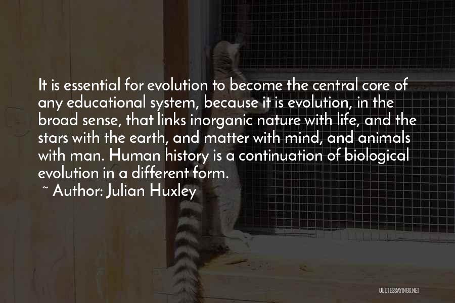 Julian Huxley Quotes: It Is Essential For Evolution To Become The Central Core Of Any Educational System, Because It Is Evolution, In The