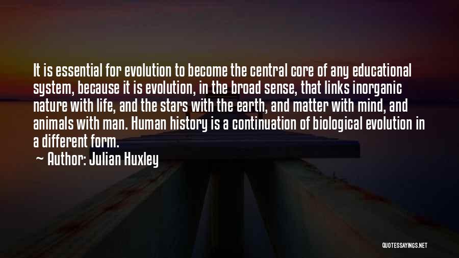 Julian Huxley Quotes: It Is Essential For Evolution To Become The Central Core Of Any Educational System, Because It Is Evolution, In The