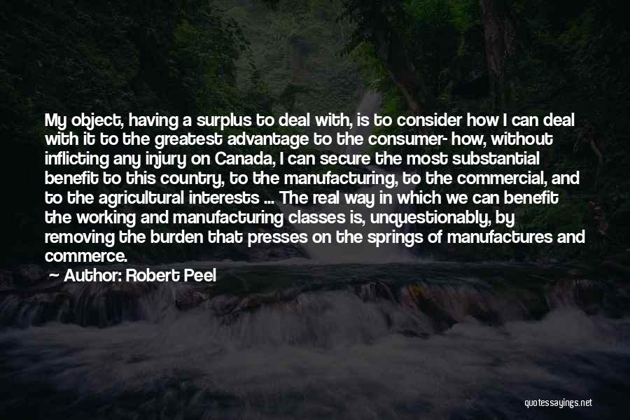 Robert Peel Quotes: My Object, Having A Surplus To Deal With, Is To Consider How I Can Deal With It To The Greatest