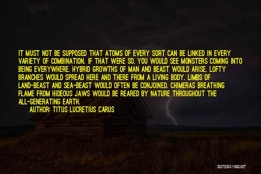 Titus Lucretius Carus Quotes: It Must Not Be Supposed That Atoms Of Every Sort Can Be Linked In Every Variety Of Combination. If That