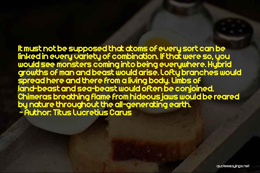 Titus Lucretius Carus Quotes: It Must Not Be Supposed That Atoms Of Every Sort Can Be Linked In Every Variety Of Combination. If That