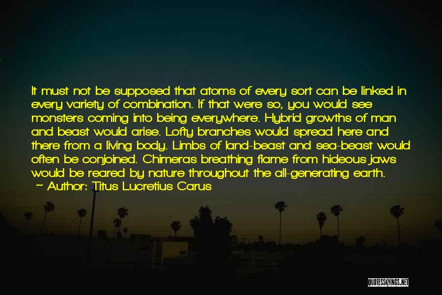 Titus Lucretius Carus Quotes: It Must Not Be Supposed That Atoms Of Every Sort Can Be Linked In Every Variety Of Combination. If That