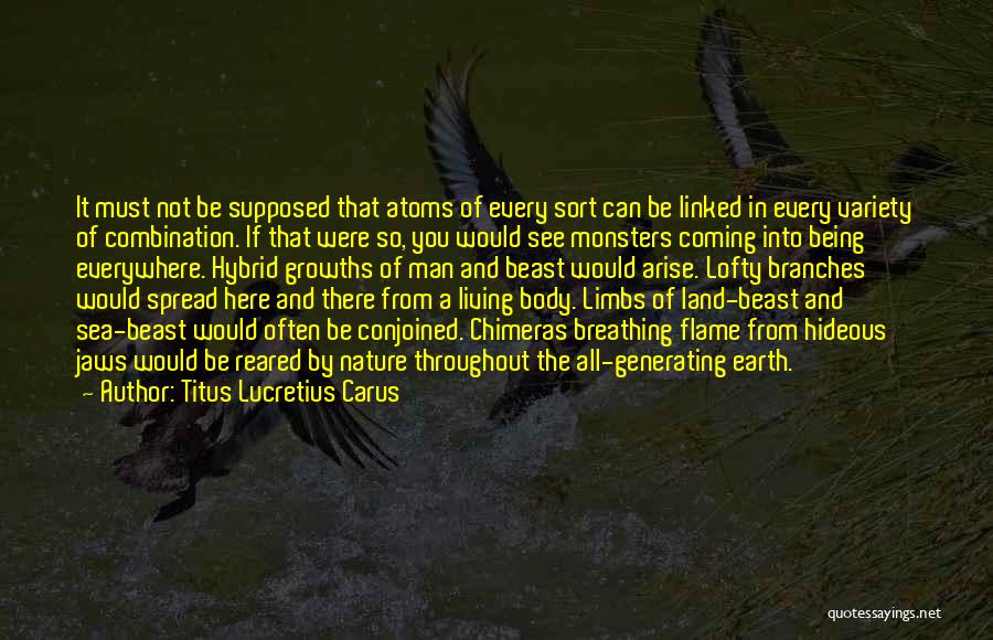 Titus Lucretius Carus Quotes: It Must Not Be Supposed That Atoms Of Every Sort Can Be Linked In Every Variety Of Combination. If That