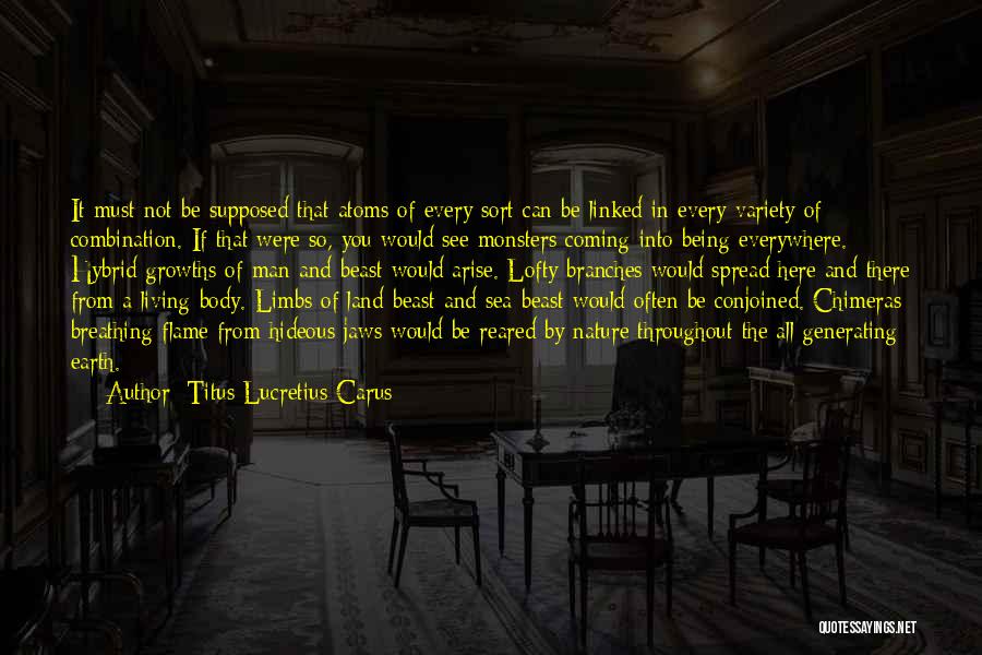 Titus Lucretius Carus Quotes: It Must Not Be Supposed That Atoms Of Every Sort Can Be Linked In Every Variety Of Combination. If That