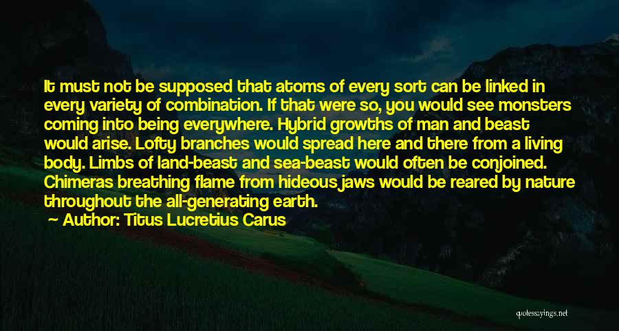 Titus Lucretius Carus Quotes: It Must Not Be Supposed That Atoms Of Every Sort Can Be Linked In Every Variety Of Combination. If That