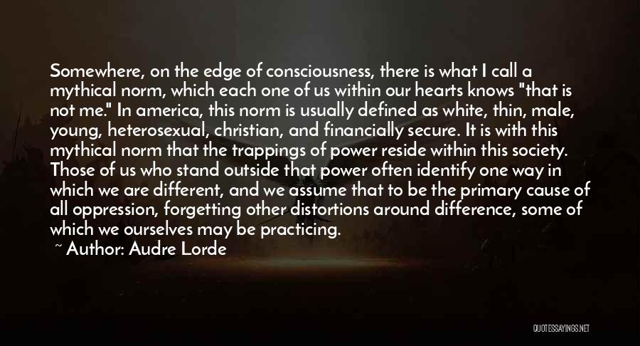 Audre Lorde Quotes: Somewhere, On The Edge Of Consciousness, There Is What I Call A Mythical Norm, Which Each One Of Us Within
