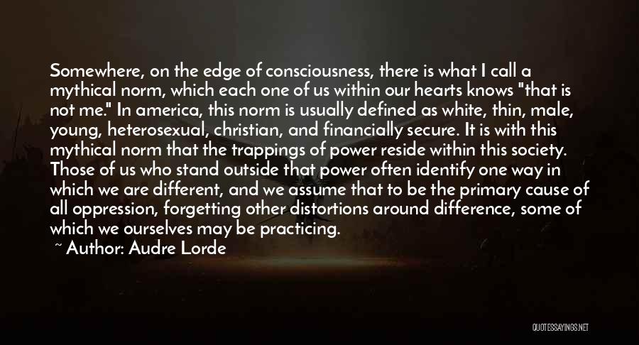 Audre Lorde Quotes: Somewhere, On The Edge Of Consciousness, There Is What I Call A Mythical Norm, Which Each One Of Us Within