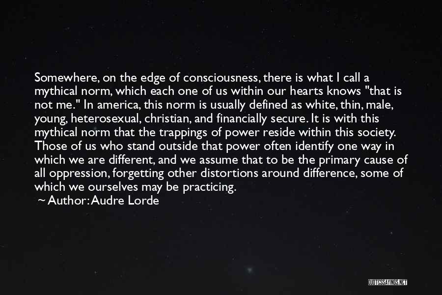 Audre Lorde Quotes: Somewhere, On The Edge Of Consciousness, There Is What I Call A Mythical Norm, Which Each One Of Us Within