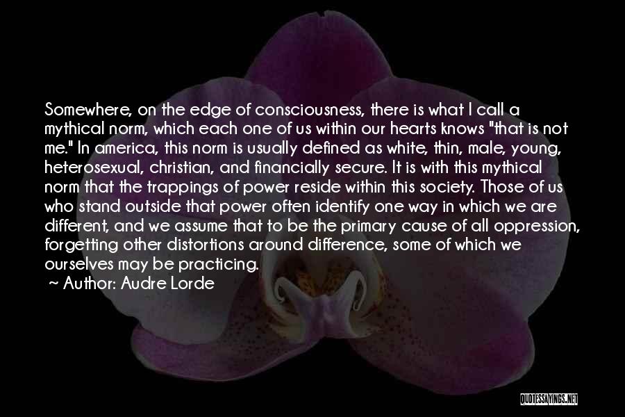 Audre Lorde Quotes: Somewhere, On The Edge Of Consciousness, There Is What I Call A Mythical Norm, Which Each One Of Us Within