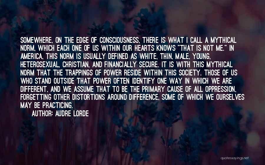 Audre Lorde Quotes: Somewhere, On The Edge Of Consciousness, There Is What I Call A Mythical Norm, Which Each One Of Us Within