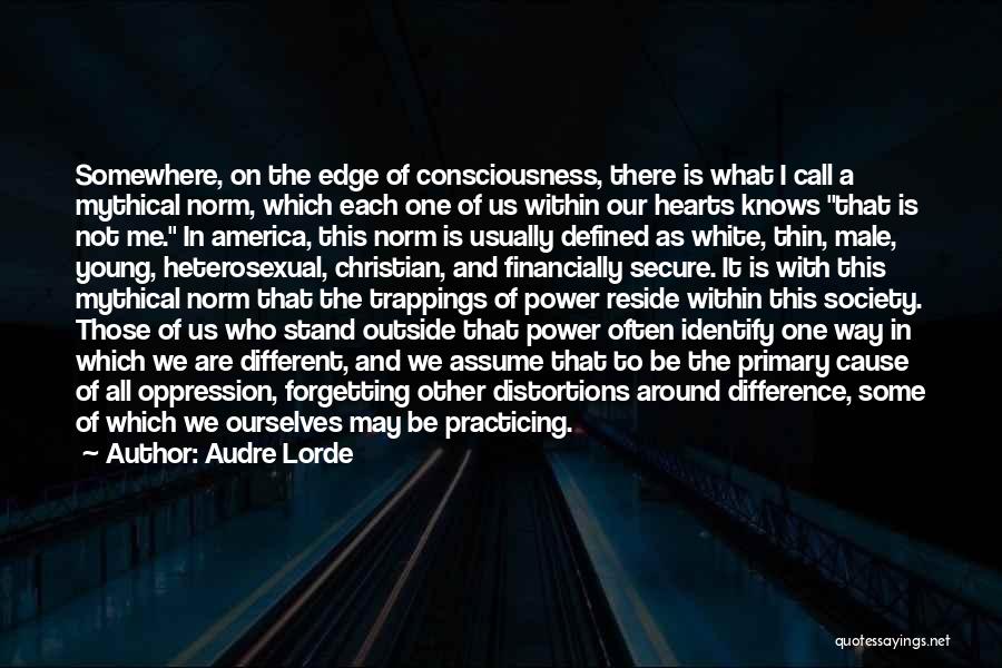 Audre Lorde Quotes: Somewhere, On The Edge Of Consciousness, There Is What I Call A Mythical Norm, Which Each One Of Us Within