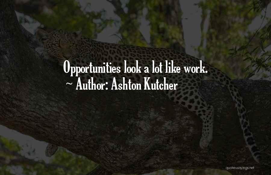 Ashton Kutcher Quotes: Opportunities Look A Lot Like Work.