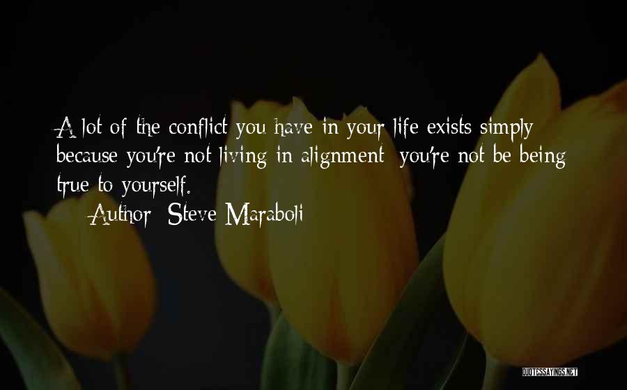 Steve Maraboli Quotes: A Lot Of The Conflict You Have In Your Life Exists Simply Because You're Not Living In Alignment; You're Not