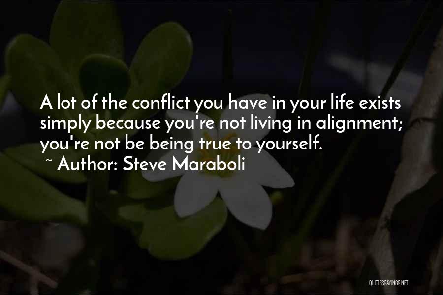 Steve Maraboli Quotes: A Lot Of The Conflict You Have In Your Life Exists Simply Because You're Not Living In Alignment; You're Not