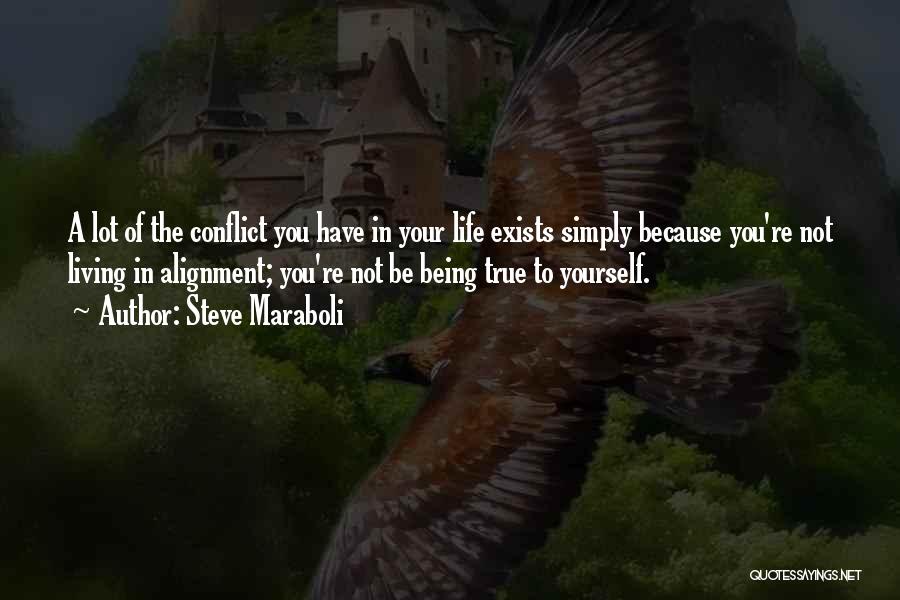 Steve Maraboli Quotes: A Lot Of The Conflict You Have In Your Life Exists Simply Because You're Not Living In Alignment; You're Not