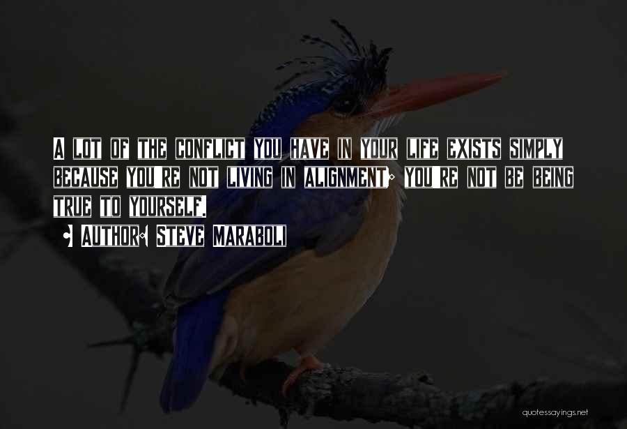 Steve Maraboli Quotes: A Lot Of The Conflict You Have In Your Life Exists Simply Because You're Not Living In Alignment; You're Not
