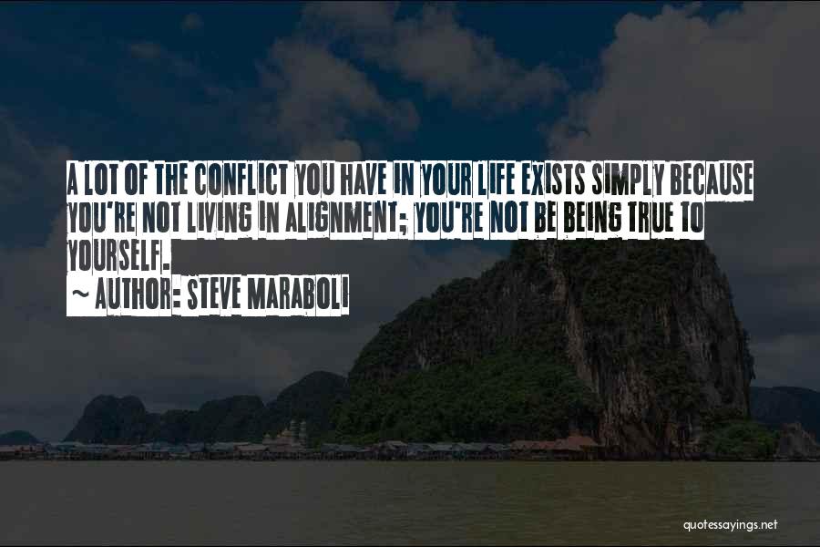 Steve Maraboli Quotes: A Lot Of The Conflict You Have In Your Life Exists Simply Because You're Not Living In Alignment; You're Not