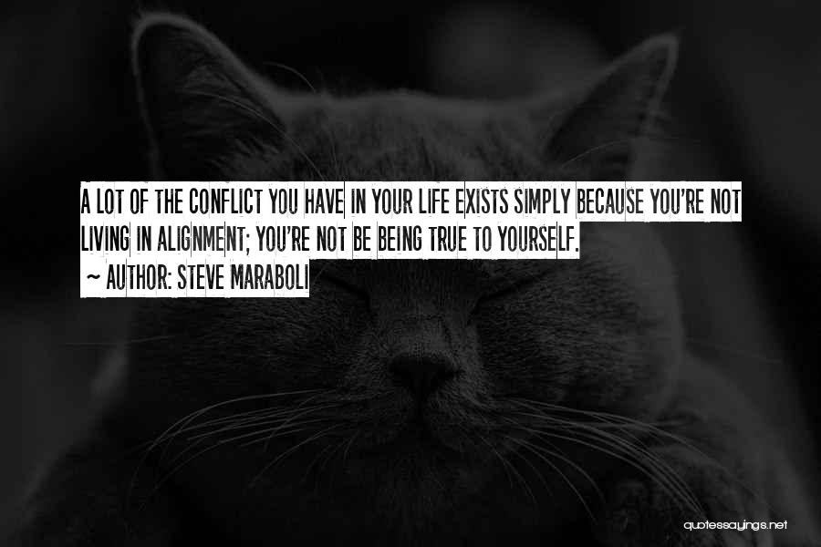 Steve Maraboli Quotes: A Lot Of The Conflict You Have In Your Life Exists Simply Because You're Not Living In Alignment; You're Not