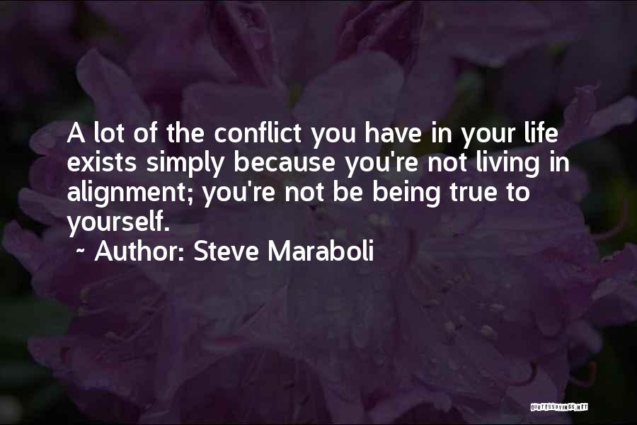 Steve Maraboli Quotes: A Lot Of The Conflict You Have In Your Life Exists Simply Because You're Not Living In Alignment; You're Not