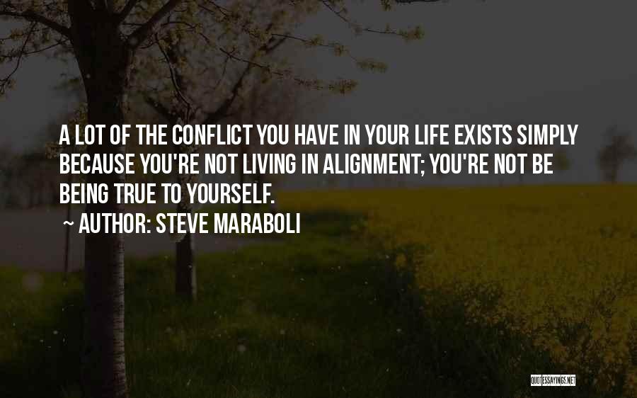 Steve Maraboli Quotes: A Lot Of The Conflict You Have In Your Life Exists Simply Because You're Not Living In Alignment; You're Not