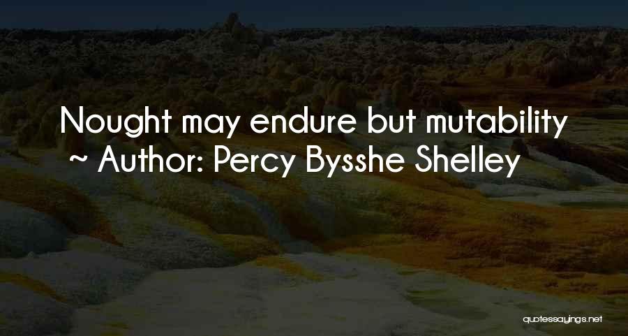 Percy Bysshe Shelley Quotes: Nought May Endure But Mutability