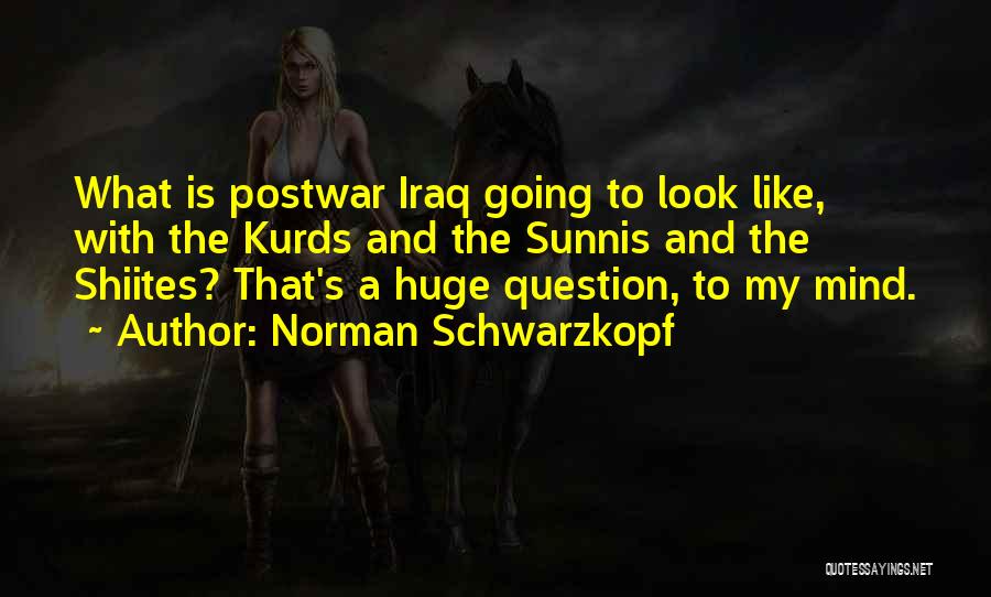 Norman Schwarzkopf Quotes: What Is Postwar Iraq Going To Look Like, With The Kurds And The Sunnis And The Shiites? That's A Huge