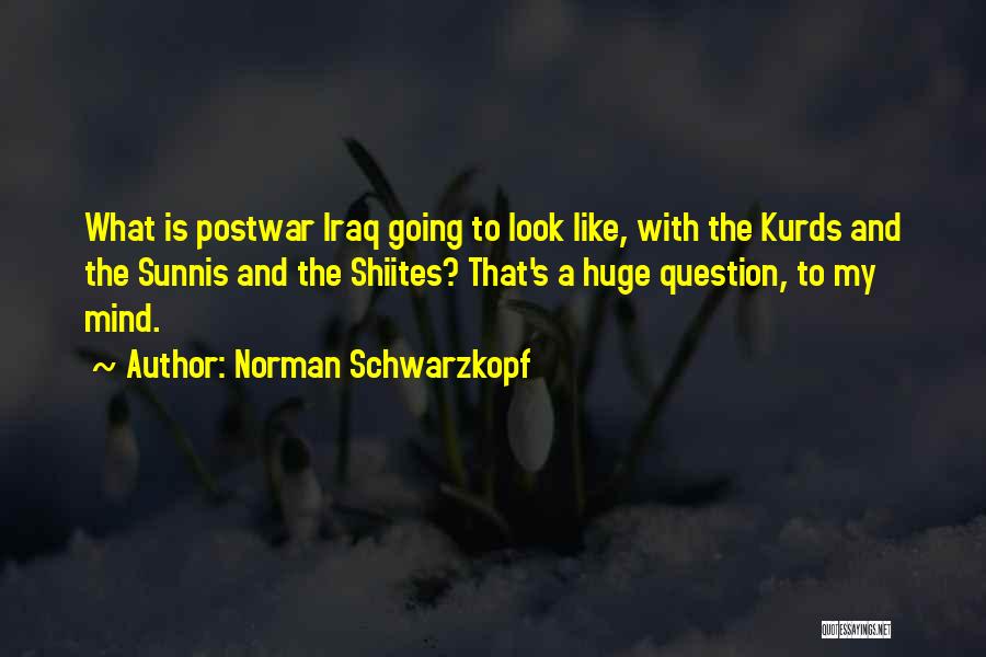 Norman Schwarzkopf Quotes: What Is Postwar Iraq Going To Look Like, With The Kurds And The Sunnis And The Shiites? That's A Huge