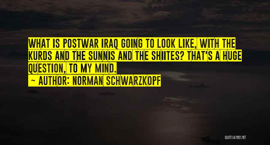 Norman Schwarzkopf Quotes: What Is Postwar Iraq Going To Look Like, With The Kurds And The Sunnis And The Shiites? That's A Huge