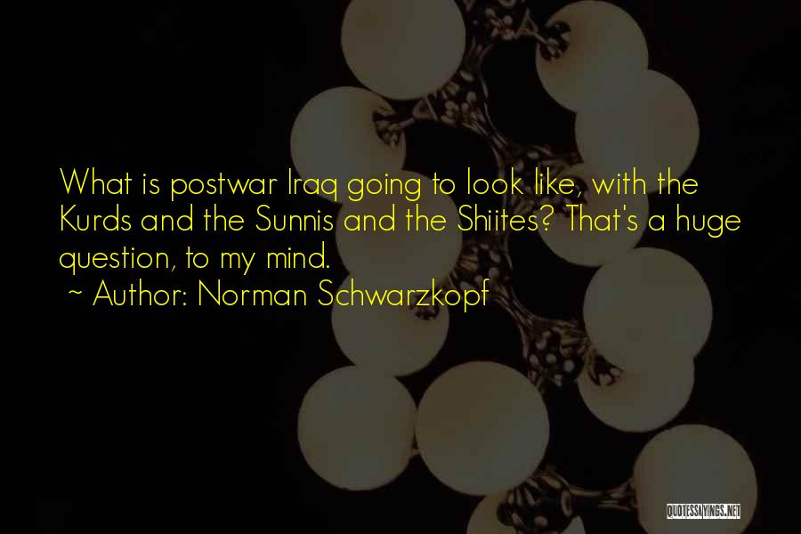 Norman Schwarzkopf Quotes: What Is Postwar Iraq Going To Look Like, With The Kurds And The Sunnis And The Shiites? That's A Huge
