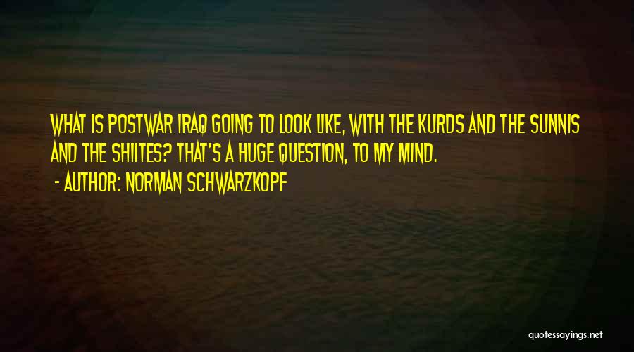 Norman Schwarzkopf Quotes: What Is Postwar Iraq Going To Look Like, With The Kurds And The Sunnis And The Shiites? That's A Huge