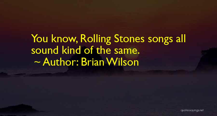 Brian Wilson Quotes: You Know, Rolling Stones Songs All Sound Kind Of The Same.