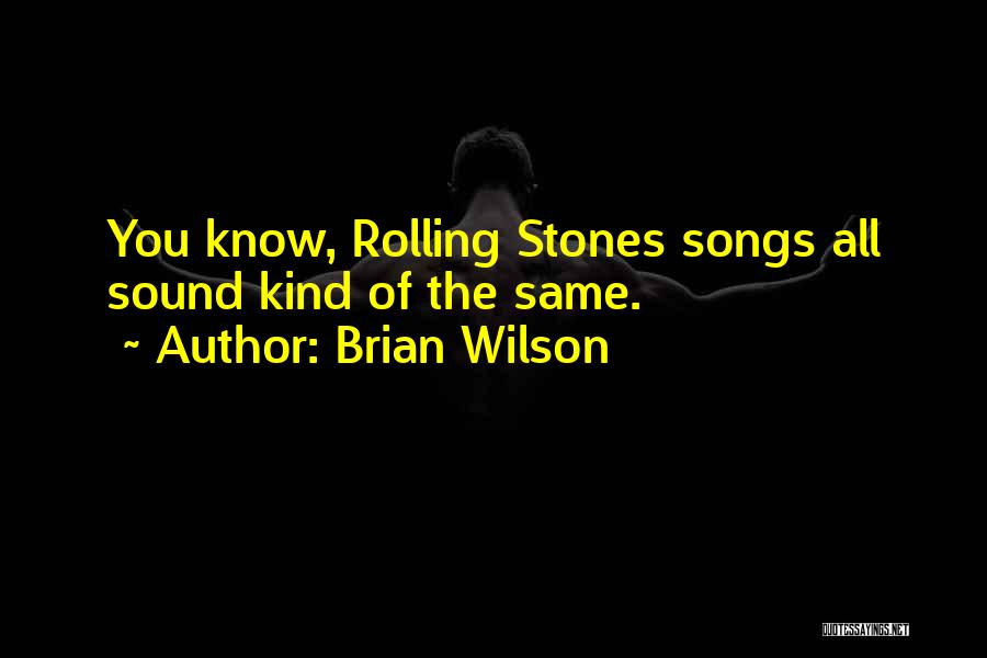 Brian Wilson Quotes: You Know, Rolling Stones Songs All Sound Kind Of The Same.