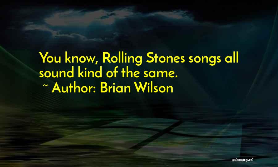 Brian Wilson Quotes: You Know, Rolling Stones Songs All Sound Kind Of The Same.