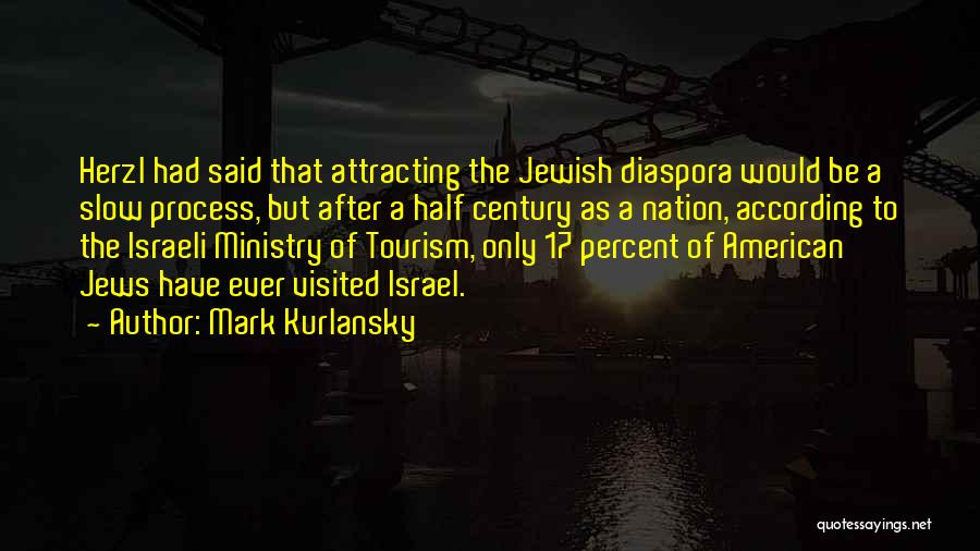 Mark Kurlansky Quotes: Herzl Had Said That Attracting The Jewish Diaspora Would Be A Slow Process, But After A Half Century As A