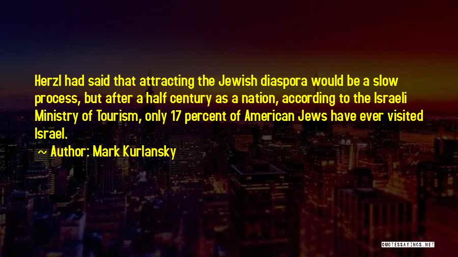 Mark Kurlansky Quotes: Herzl Had Said That Attracting The Jewish Diaspora Would Be A Slow Process, But After A Half Century As A