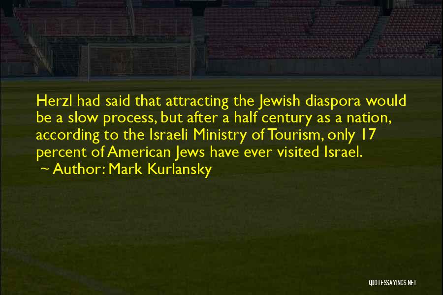 Mark Kurlansky Quotes: Herzl Had Said That Attracting The Jewish Diaspora Would Be A Slow Process, But After A Half Century As A